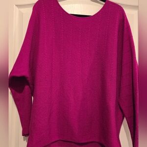 Cyrus Bold Fuchsia Crewneck Sweater